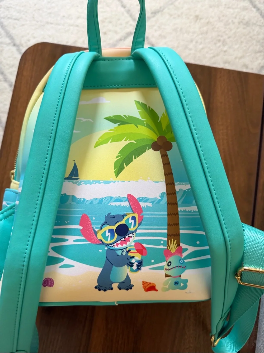 Loungefly Stitch Castle Mini Backpack & Wallet - Pastel Pink Peach Teal